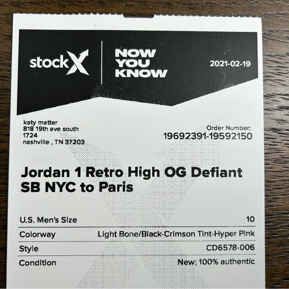 Jordan 1 Retro 1 High OG Defiant NYC to Paris Men's size 10 - Picture 9 of 10